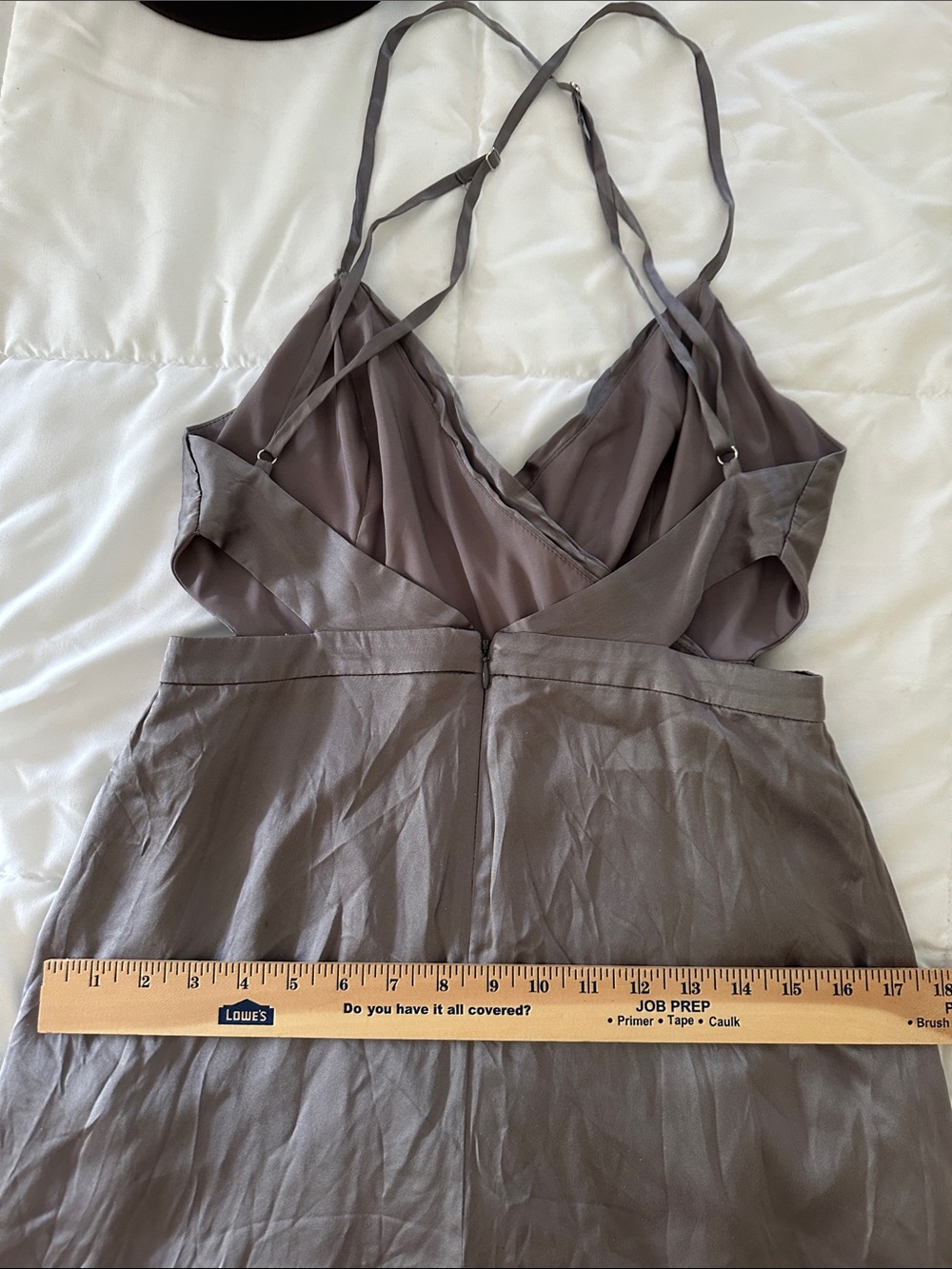 FAME AND PARTNERS The Armelle Wide Leg Shimmery Silver JUMPSUIT MID GREY(Z) - Picture 13 of 14